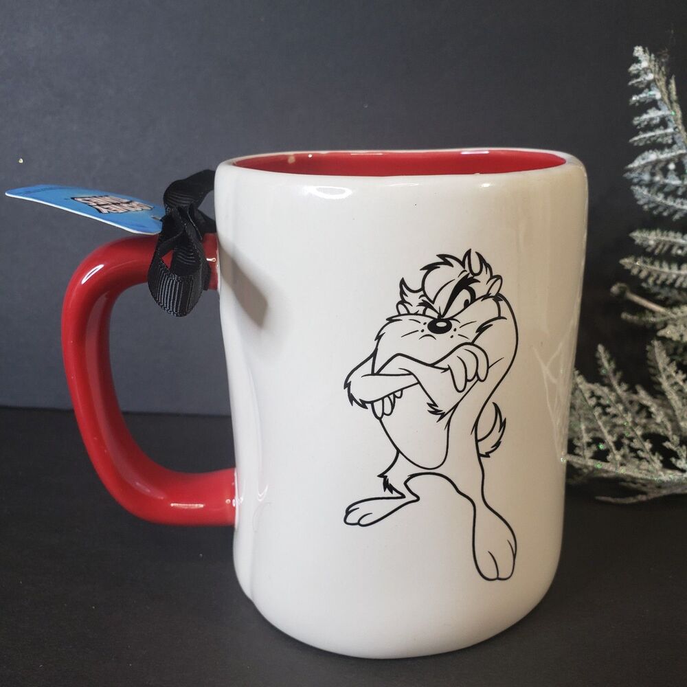 NEW Rae Dunn Looney Tunes Collectible Tasmanian Devil Double Sided Stoneware Mug
